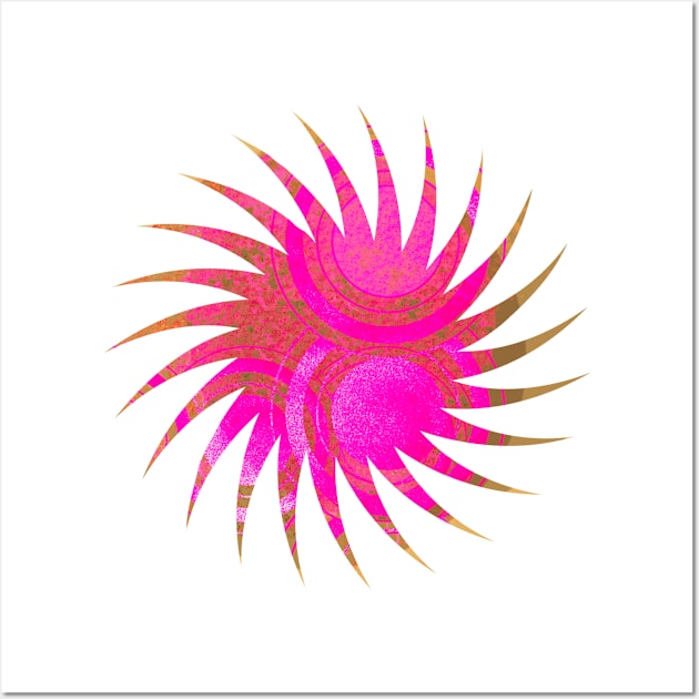 Hot Pink Sun Wall Art by cecilestees